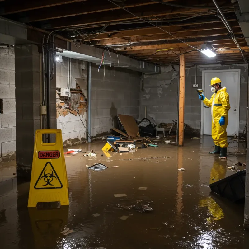 Flooded Basement Electrical Hazard in Camp Point, IL Property