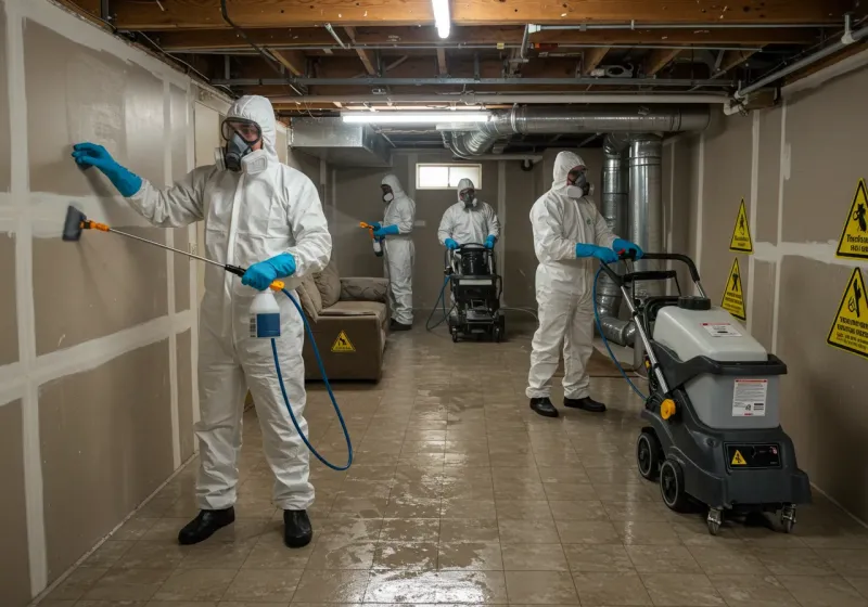 Basement Moisture Removal and Structural Drying process in Camp Point, IL